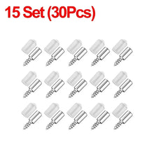 Load image into Gallery viewer, 100/10PCS Self Tapping Screw Layer Plate Holder Wardrobe Septum Brackets Fixed Screw Shelf Support Pegs with Non-Slip Sleeve
