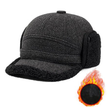 Load image into Gallery viewer, Casual Fleece Lined Elderly Fleece Hat Windproof Extra Thick Ear Protection Cap Cold-Proof Warm Winter Warm Cap Autumn Winter