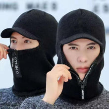 Load image into Gallery viewer, Zipper Winter Neck Wardrobe with Ear Protection 2-in-1 Windproof Ski Mask with Fleece Lining Winter Balaclava Fleece Lined