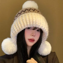 Load image into Gallery viewer, Fashion Warm Women's Knitted Hat Thickened Ear Protection Women's Beanies Coldproof Windproof Bonnet Caps Autumn Winter