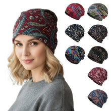 Load image into Gallery viewer, Contrasting Colors Pullover Hat Plaid Print Multifunctional Casual Hedging Cap Scarf Pullover Hat Turban Hats Autumn and Winter