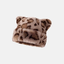 Load image into Gallery viewer, Fashion Autumn Winter Fisherman Hat Cat Ear Basin Hat Warm Leopard Print Mongolian Hat Ear Protection Hat