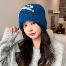 Load image into Gallery viewer, Fashion Keep Warm Bow Knitted Hat Windproof Cold Proof Ear Protection Cap Thickened Pullover Hat Autumn Winter