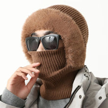 Load image into Gallery viewer, Comfortable Full Cover Style Men Balaclava Hat Windproof Thicken Winter Warm Hat Solid Color Keep Warm Knit Beanie Hat Outdoor