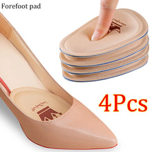 Load image into Gallery viewer, Insole 4pcs Women Forefoot Pad High Heels Non-slip Pain Relief Insert Half s Round Toe Cushion Foot Care Sole Pads s shoe pads