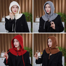 Load image into Gallery viewer, New Ear Protection Winter Balaclava Warm Drawstring Hooded Knitted Hooded Cap Windproof Beanie Hats Unisex