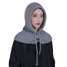 Load image into Gallery viewer, New Ear Protection Winter Balaclava Warm Drawstring Hooded Knitted Hooded Cap Windproof Beanie Hats Unisex