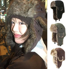 Load image into Gallery viewer, Women's Winter Hats Faux Fur Earflap Hat Mens Trapper Bomber Hats Outdoor Russian Ski Hat Thicken Warm Fur Cap Y2K Streetwear
