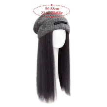 Load image into Gallery viewer, Fashion Long Wavy Hair Beanie Hat with Wig Attached Wig Casual Wig Knitted Cap Warm Hair Wig Winter Hats Women