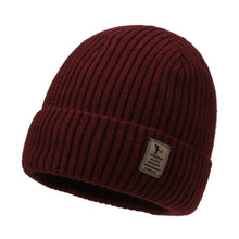 Load image into Gallery viewer, 1pc Winter Warm Beanie Knitted Cap Large Brim,Solid Color, Versatile Unisex Style,Plush Lining for Winter,Suitable for Adults