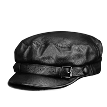 Load image into Gallery viewer, Men Genuine Leather Real Beret Newsboy Hat Baseball Cap Classic Autumn Spring Winter