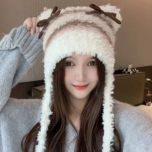 Load image into Gallery viewer, Fashion Cold-proof Faux Fur Beanies Hat Thicken Cold Protection Warm Lei Feng Hat Knitted Bobble Cap Women Accessories
