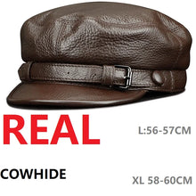 Load image into Gallery viewer, Men Genuine Leather Real Beret Newsboy Hat Baseball Cap Classic Autumn Spring Winter