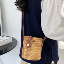 Load image into Gallery viewer, Handwoven Crossbody Bag Adjustable Strap Rattan Women Handbags Large-capacity Portable Durable Storage for Ladies Shopping Trip