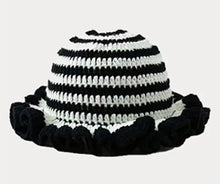 Load image into Gallery viewer, Solid Color Hand Knitted Knit Hat in Bohemian Style with Hollowed Out and Ruffled Design Bucket Shaped Hat Fisherman's Hat