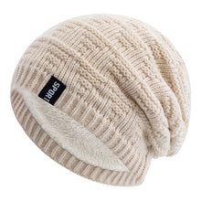 Load image into Gallery viewer, Unisex Fashion Beanie Hat Plush Fur Lined Hats For Men Women Keep Warm Knitted Hat Fashion Solid Ski Sports Winter Cap