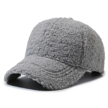 Load image into Gallery viewer, Big Head Solid Artificial Lamb Wool Baseball Cap Women Men Autumn Winter Hats Keep Warm Cap Plush Baseball Caps Outdoor Dad Hat