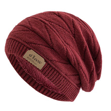 Load image into Gallery viewer, Unisex Beanie Hats For Men Women Outdoor Ski Sports Winter Hat Letter Label Decor Plush Fur Lined Warm Knitted Hat