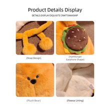 Load image into Gallery viewer, Thickened Warm Winter Hat Woolen Velvet Bear Ear Cap Hamburger Ear Protection Beanies Hat Women