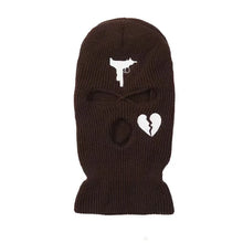 Load image into Gallery viewer, Unisex 3 Hole Winter Knitted Hat Outdoor Sports Full Face Cover Ski Mask Warm Knit Cap Balaclava for Adult Love Heart logo