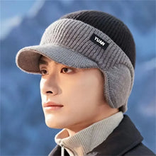 Load image into Gallery viewer, Versatile Ear Protection Knit Baseball Cap Dual Tone Keep Warm Winter Warm Hat Thickened Thermal Knit Beanie Outdoor Activities