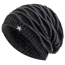 Load image into Gallery viewer, Unisex Slouchy Winter Hats Men Women Warm Beanie Cap Casual Five-Pointed Star Decor Winter Knitted Hats