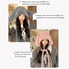 Load image into Gallery viewer, Winter Warm Ear Protector Hat Windproof Cold-proof Rabbit Ear Pullover Cap Thicken Fluffy Big Ears Knitted Cap Ourdoor