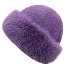 Load image into Gallery viewer, Fashion Headwear Fluffy Fur Winter Hat Thicken Fisherman Hat Solid Color Cold Windproof Panama Cap Chrismas Gifts