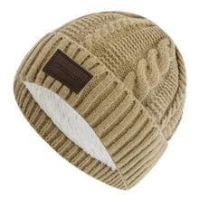 Load image into Gallery viewer, Casual Versatile Winter Knitted Hat Thickened Fleece-lined Couple Beanie Warm Coldproof Beanie Cap Unisex