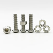Load image into Gallery viewer, 120-434Pcs 304 Stainless Steel Hex Button Socket Head Cap Screw Hexagon Thread Machine Metric Nut Bolt Assortment Kit Set M2~M6