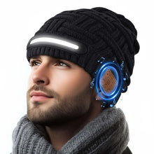 Load image into Gallery viewer, Winter Warm Bluetooth Music Knitted Hat Plus Velvet USB Rechargeable Ear Protection Hat Coldproof Supporting Wireless Calls