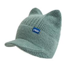 Load image into Gallery viewer, Women's Winter Hat Fashion Faux Fur Knitted Hat Soft Cat Ear Beanie Hats Female Streetwear Cap