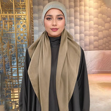 Load image into Gallery viewer, Fashion Cotton Elastic Headband Cap Elastic Band Diamond Pattern Stretch Shawl Stretch Fabric Plain Muslim Hijab Hat Women Lady