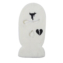 Load image into Gallery viewer, Unisex 3 Hole Winter Knitted Hat Outdoor Sports Full Face Cover Ski Mask Warm Knit Cap Balaclava for Adult Love Heart logo