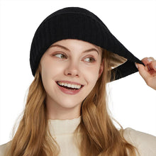 Load image into Gallery viewer, Women's Winter Hat 100% Pure Wool Knitted Satin Line 2 Layer Soft Warm Sleep Cover Beanies Elastic Fashion Slouchy SKi Cap Men