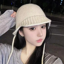 Load image into Gallery viewer, Casual Windproof Knitted Cap Warm Solid Color Beanie Cap Ear Protection Earmuffs Cap Autumn Winter