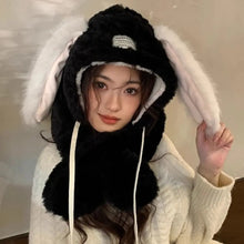 Load image into Gallery viewer, Thickened Hat Scarf Gloves Set Cute Rabbit Ear Winter Warm Ear Protection Cap Fleece-lined and Thickened Women Beanies Cap
