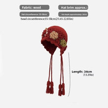 Load image into Gallery viewer, Cute Tassels Crochet Knitted Hat Hollow Out Handmade Craft Pullover Hat Bohemian Style Windproof Korean Weave Cap Women