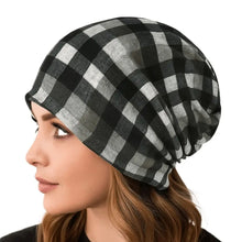 Load image into Gallery viewer, Pullover Hat Plaid Print Scarf Pullover Hat Turban Hats Multifunctional Keep Warm Women's Pile Hat