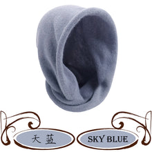 Load image into Gallery viewer, New winter scarf and hat combo for ladies – made of faux cashmere, knitted in a DIY style, featuring a hood and a pull-on design