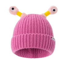 Load image into Gallery viewer, Funny With Eyes Knitted Beanies Hat Solid Color Wear Resistant LED Glowing Hat Warm Knit Hat for Women Girls Parent-Unisex Style