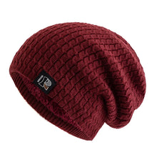 Load image into Gallery viewer, Unisex Winter Hats Fashion Slouchy Beanie Hat Fleece Lined Warm Knitted Hats Men Women Letter Label Ski Sports Cap