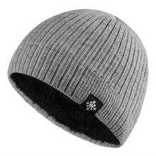 Load image into Gallery viewer, Unisex Fleece Lined Knitted Hat Velvet Windproof Woolen Hat Warm Pullover Hat Autumn Winter