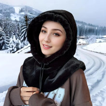 Load image into Gallery viewer, New Warm Shawl Hat Coldproof Windproof Pullover Cap Fluffy Fur Hooded Hat Autumn and Winter