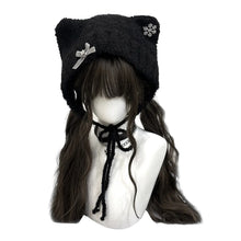 Load image into Gallery viewer, Cute Cartoon Cat Ear Knitted Hat Windproof Keep Warm Pullover Hats Ear Protection Thickened Winter Hat Autumn Winter