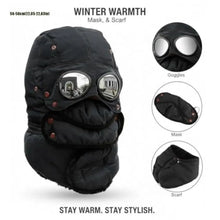 Load image into Gallery viewer, Fashion Detachable Mask Winter Thermal Hat Full Face with Glasses Bomber Hats 4 in 1 Anti-Fog Beanies Outdoor Skiing Accessories