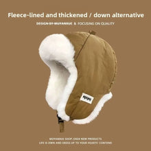 Load image into Gallery viewer, Gifts Thick Women's Winter Lei Feng Hat Ear Protection No Eaves Skiing Bomber Cap Embroidered Warm Down Cotton Hats