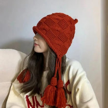 Load image into Gallery viewer, New Windproof Knitted Hat Tassel Ear Protection Winter Beanie Woolen Cap Women