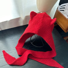 Load image into Gallery viewer, Cute Korean Style Scarf Hat Niche Knitted Bomber Hat Integrated Versatile Retro Balaclava Hats Women Autumn Winter