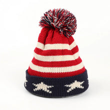 Load image into Gallery viewer, 1pc Winter Knit Warm Beanie Hat for Men Women British American Flag Printed,suitable for Outdoor Ski Sport Hiking Windproof Cap